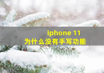 iphone 11为什么没有手写功能